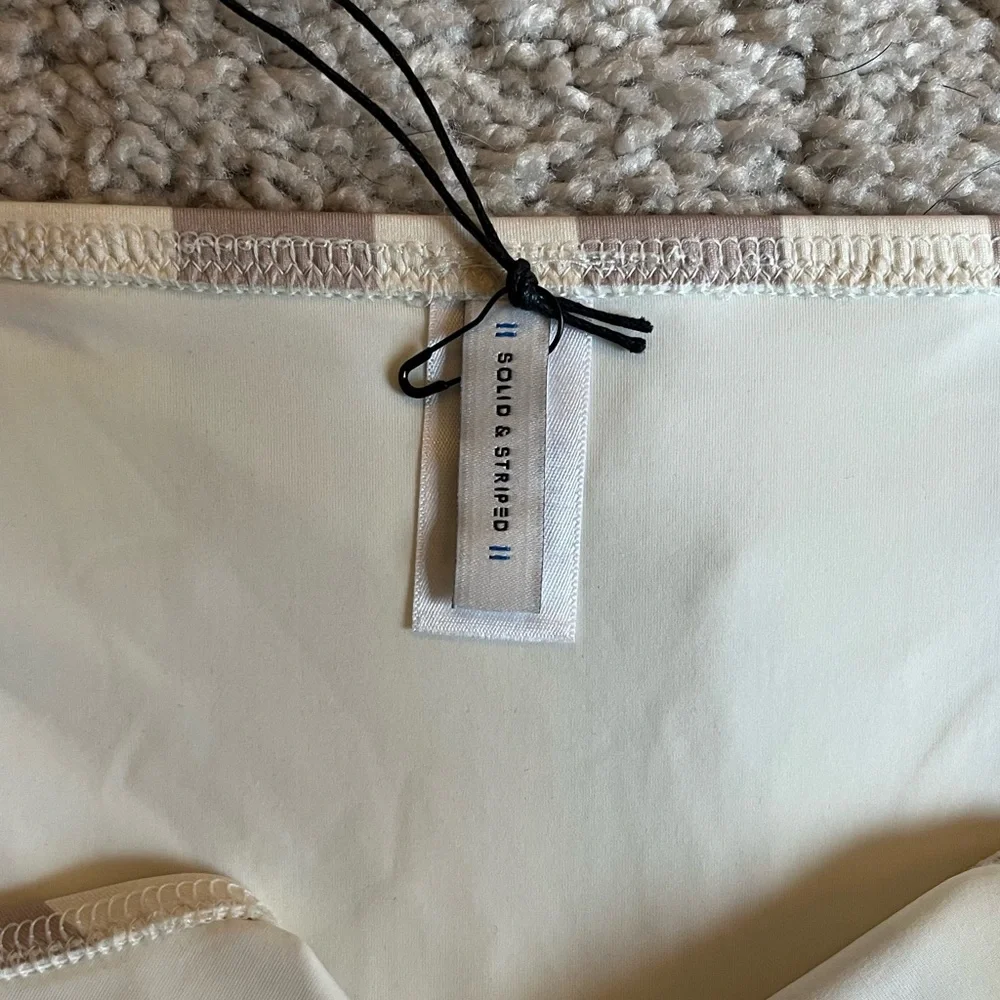 NWT Solid & Striped “The Morgan Bottom” in Tan and Cream Stripe | L